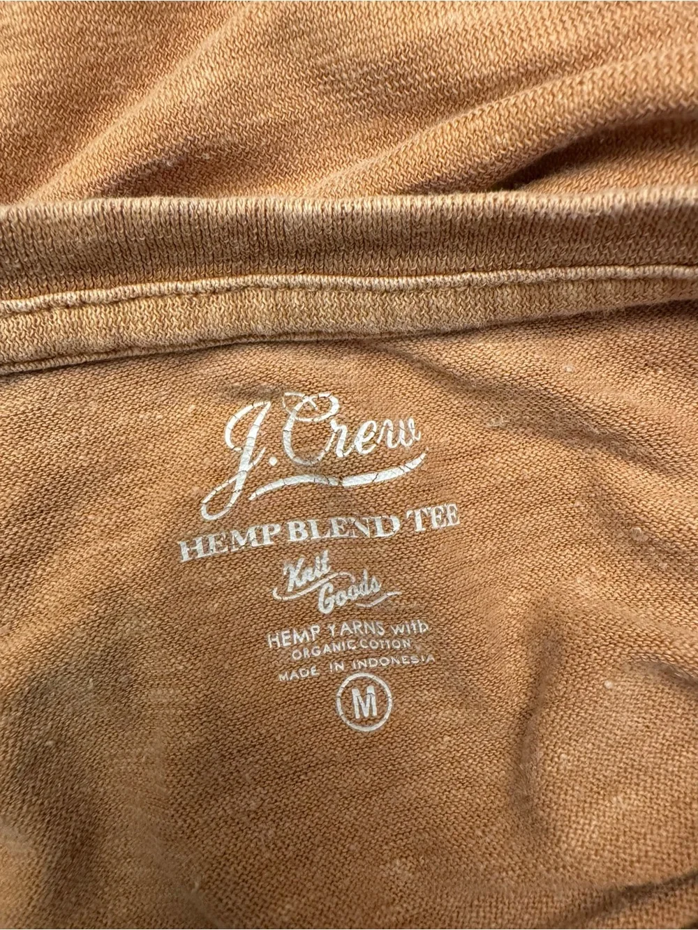 Crew Re-Imagined Hemp Organic Cotton Blend Henley Tee Orange Men's M
